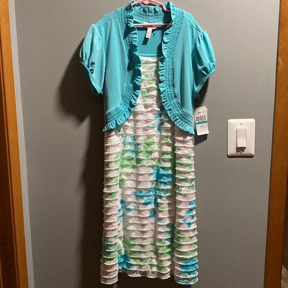 BRAND NEW GIRLS DRESS SIZE 16 1/2! NWT! SMOKE FREE HOME! BEAUTIFUL DRESS! - Picture 3 of 6